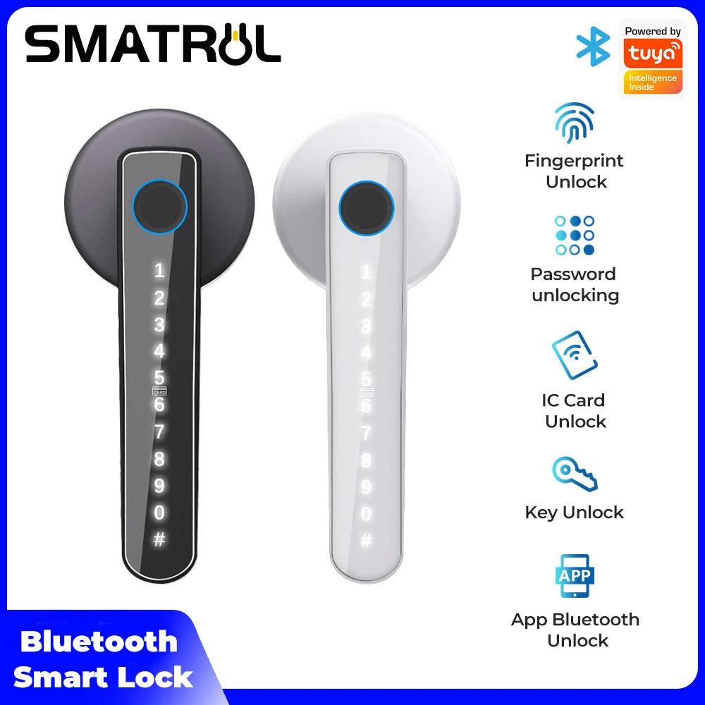 WIFI Smart Door Lock Fingerprint BLE Digital Doorlock Electronic Outdoor Lock Password/Key/Ic Card/ Smart Life/ Tuya APP Unlock