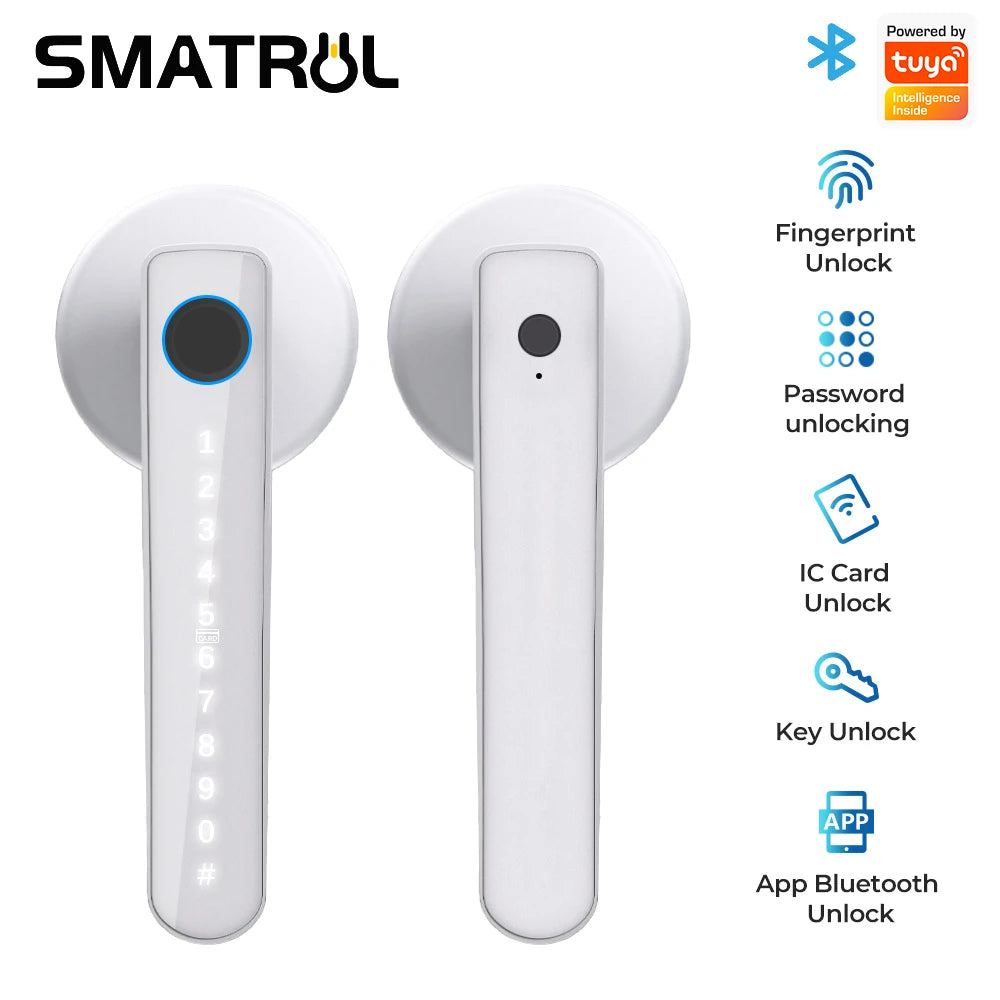 WIFI Smart Door Lock Fingerprint BLE Digital Doorlock Electronic Outdoor Lock Password/Key/Ic Card/ Smart Life/ Tuya APP Unlock