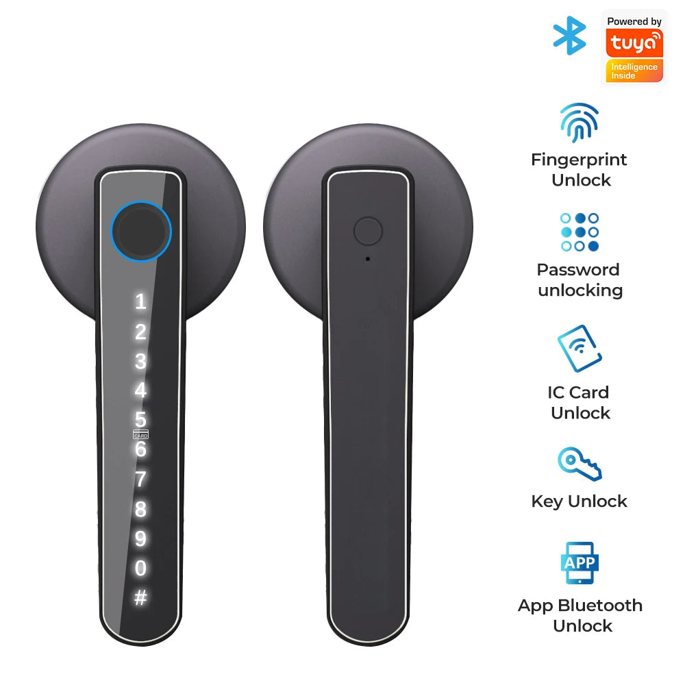 WIFI Smart Door Lock Fingerprint BLE Digital Doorlock Electronic Outdoor Lock Password/Key/Ic Card/ Smart Life/ Tuya APP Unlock