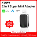 New Wired to Wireless Carplay and Android Auto 2In1 Mini Adapter 5Ghz Wifi5 Suitable for 99% of Original Wired Carplay/Auto Cars