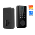 DS01 4-Language Tuya Smart Fingerprint Deadbolt Lock with Latch/Door Sensor Auto Lock Key/Password/Card/ Tuya APP Unlock