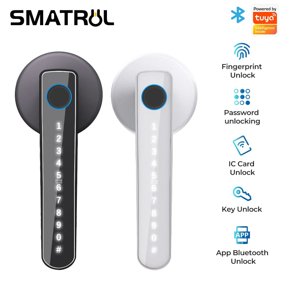 WIFI Smart Door Lock Fingerprint BLE Digital Doorlock Electronic Outdoor Lock Password/Key/Ic Card/ Smart Life/ Tuya APP Unlock