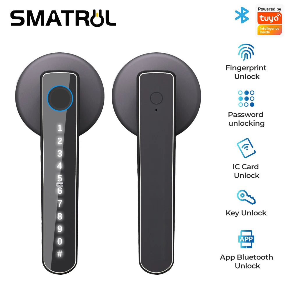 WIFI Smart Door Lock Fingerprint BLE Digital Doorlock Electronic Outdoor Lock Password/Key/Ic Card/ Smart Life/ Tuya APP Unlock